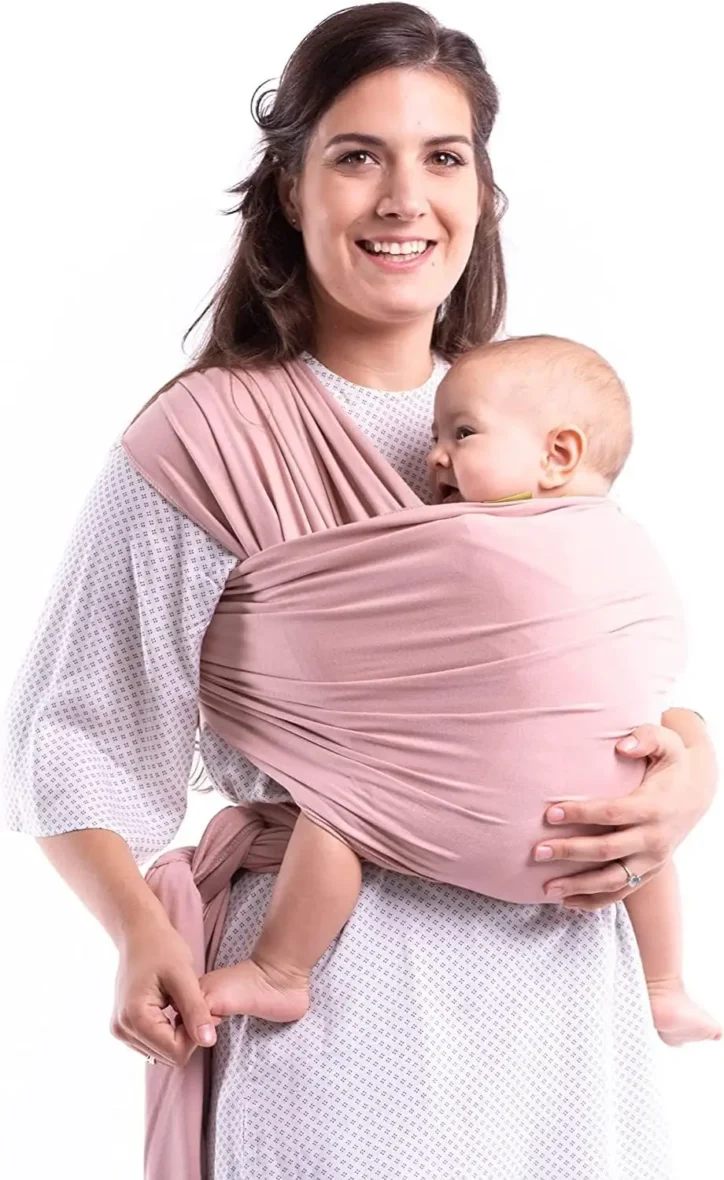 Cotton-Baby-Wrap-Carrier-Newborn-to-Toddler-Stretchy-Cotton-Travel-Baby-Wrap-Carrier-Baby-Sling-0-2