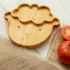 kf S341b5465725246a6b01860127ed9ccb5G 4pcs Set Baby Bamboo Plate Children s Dishes Suction Safe Feeding Bowl Solid Spoon Fork For